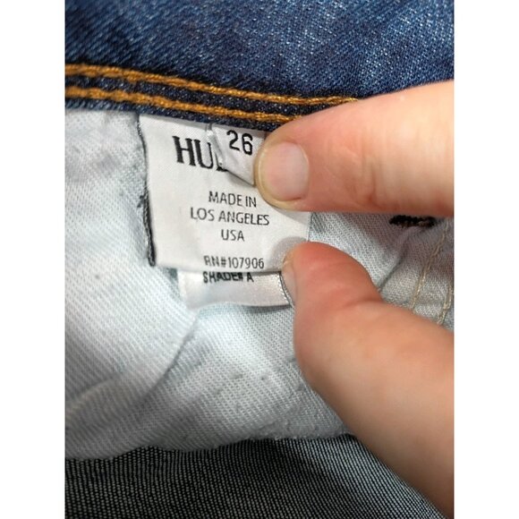Hudson‎ Jeans Womens 26 Blue Bootcut Flap Pocket Distressed Denim Made USA - Picture 5 of 10